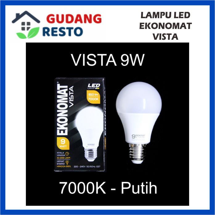 LAMPU EKONOMAT VISTA BOHLAM LED 19 15 11 9 7 W WATT 19W 15W 11W 9W 7W PUTIH 7000K TERANG MURAH