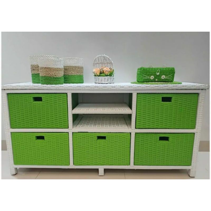 bufet laci rotan sintetis 5 DVD