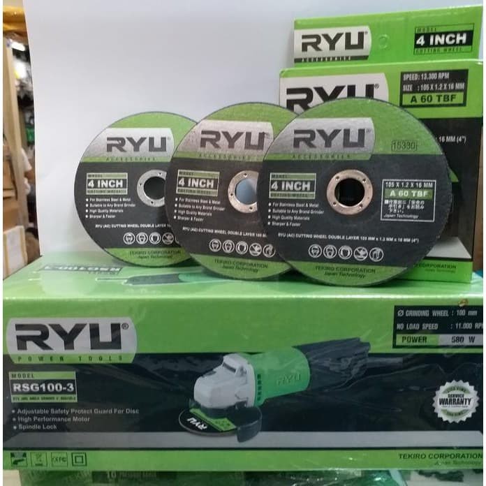 Mesin Gerinda Tangan Ryu 4" Angle Grinder Ryu RSG 100-3 New / Original