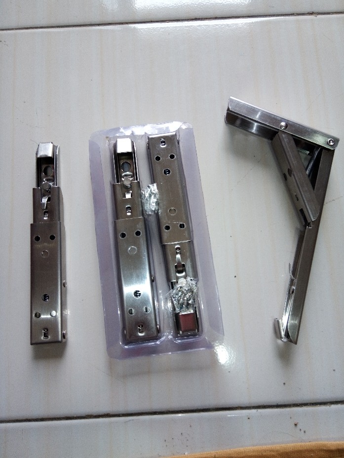 Besi Siku Bracket Engsel Folding Stainless Steel Max Load 65kg 2 Pcs