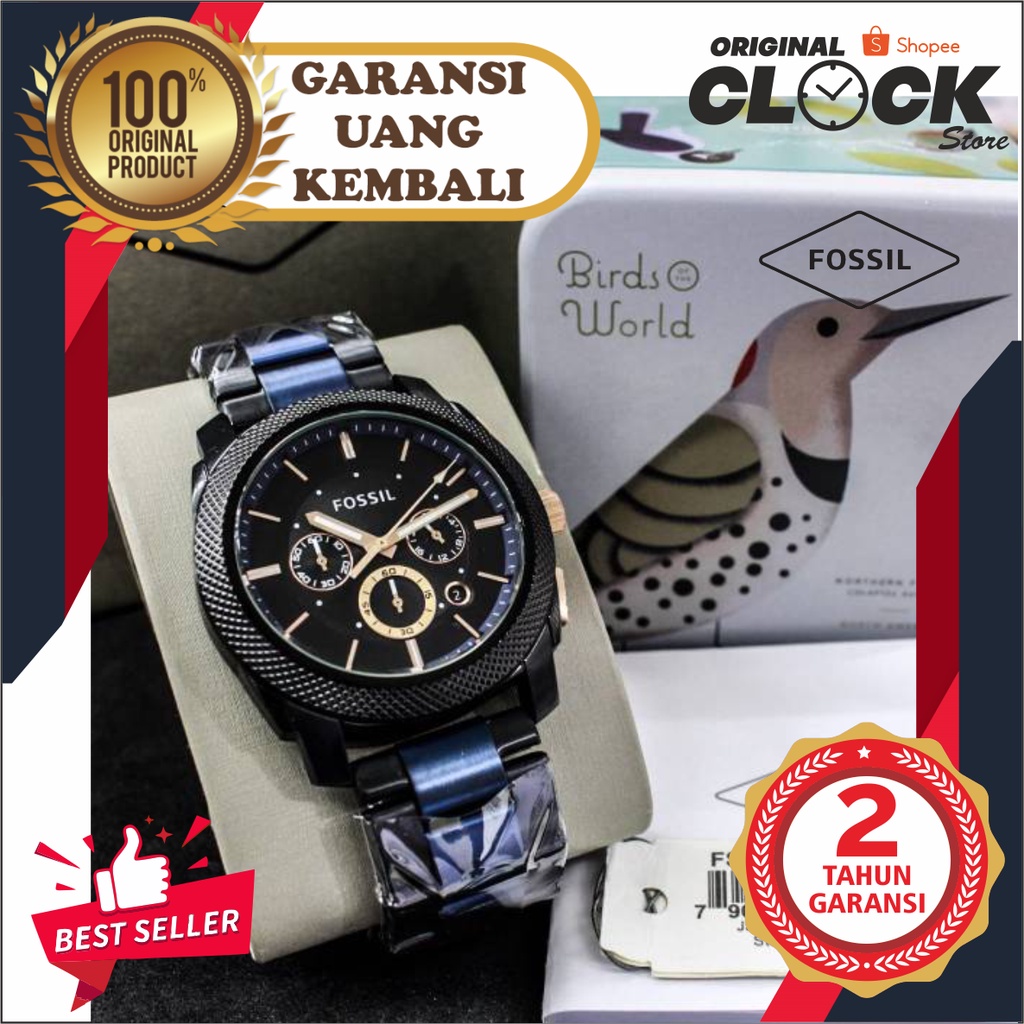 JAM TANGAN PRIA WANITA | RANTAI | KULIT | KARET | MURAH | PRIA FOSSIL   Fs 5164