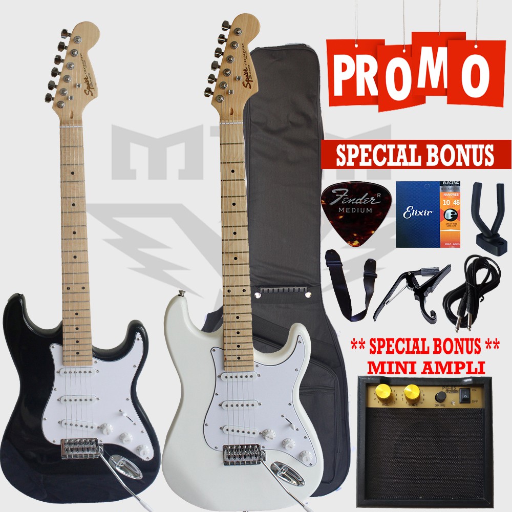 Gitar Listrik Elektrik Strato Custom Paket Hemat Free Packing Kayu Shopee Indonesia