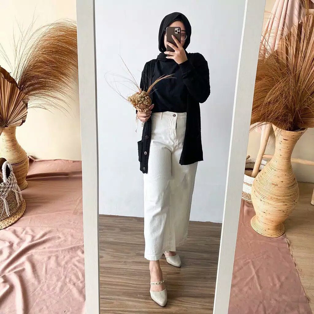 celana kulot - celana kulot jeans - kulot jeans - kulot putih