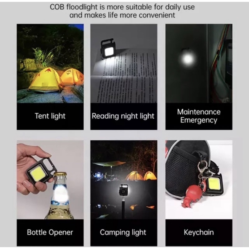 (KEYCHAN) Senter Mini COB LED  Light Gantungan Kunci Tas Senter Camping