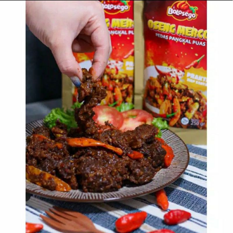 

(DIKIRIM HARI YG SAMA) BOLOSEGO OSENG MERCON IGA SAPI 100%! 200 GRAM, ADA LEVEL PEDASNYA.