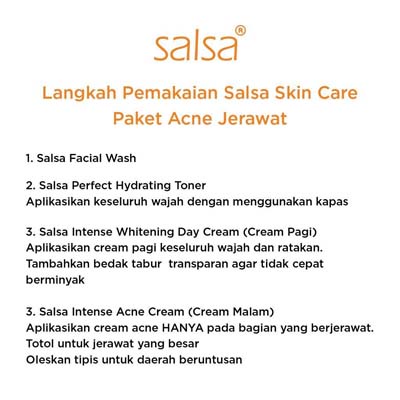 [PAKET 4IN1] [BPOM] Paket Salsa Skincare Intense Whitening Glowing Pemutih wajah &amp; Anti Acne Series