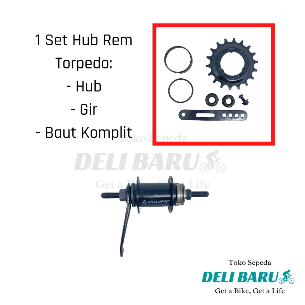 Hub rem torpedo 36 hole sepeda BMX fixie 36H