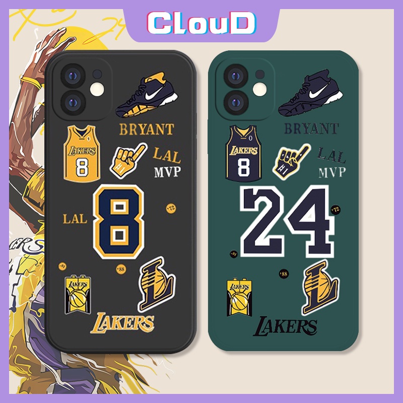 Soft Case TPU Motif NBA Legend Lakers Kobe Bryant Untuk iPhone XR XS Max 13 11 12 Pro Max X 7 8 Plus 6 6S Plus