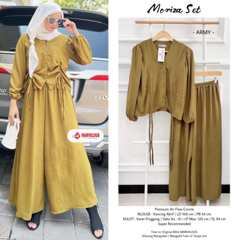 MORIZA SET BY MARVELOUS / ONE SET WANITA MUSLIMAH / Setelan polos airflow import