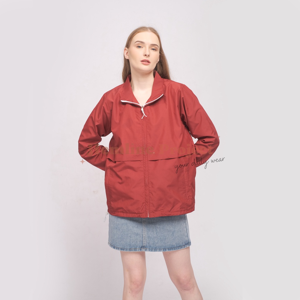 Elya Jaket Coach Wanita - Cherry