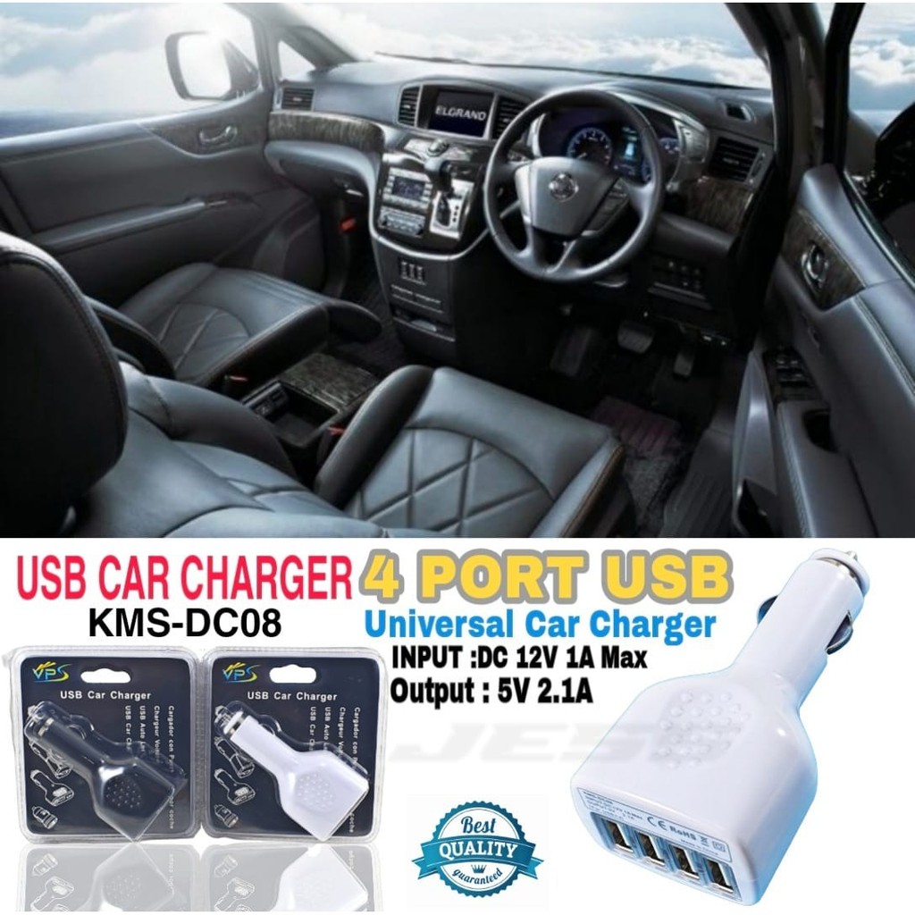 Car Charger 4 Port USB Casan Mobil Charger Saver Advance Super Fast Charging KMS-DC08 High Quality