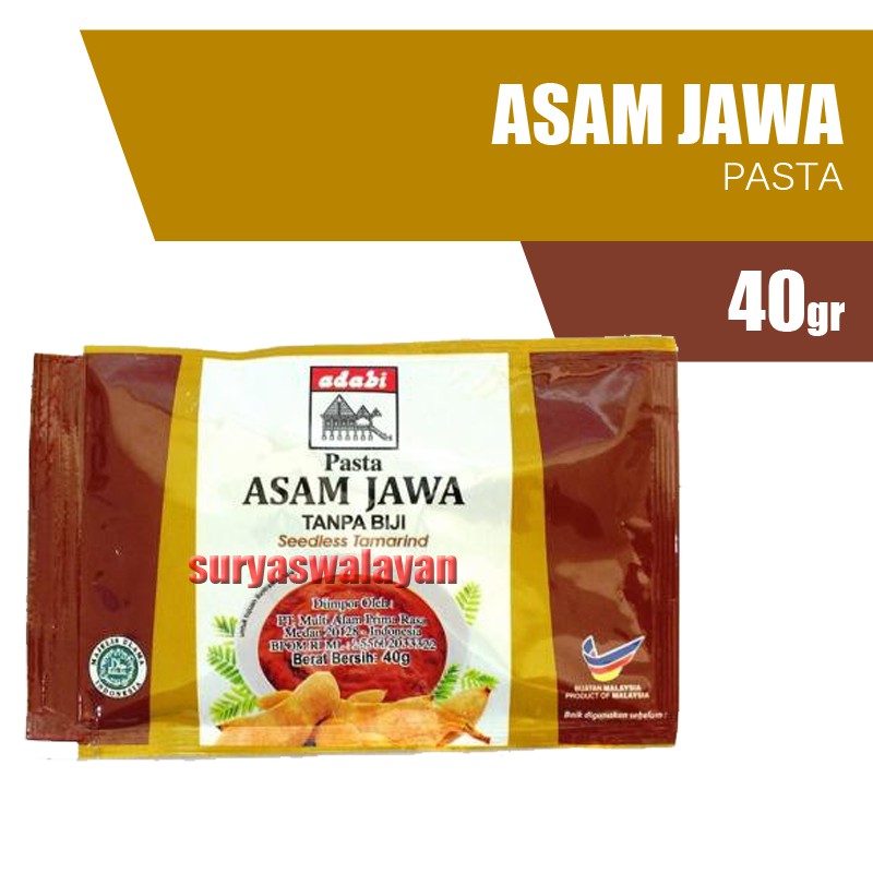 

Adabi Pasta Asam Jawa Tanpa Biji 40 gr