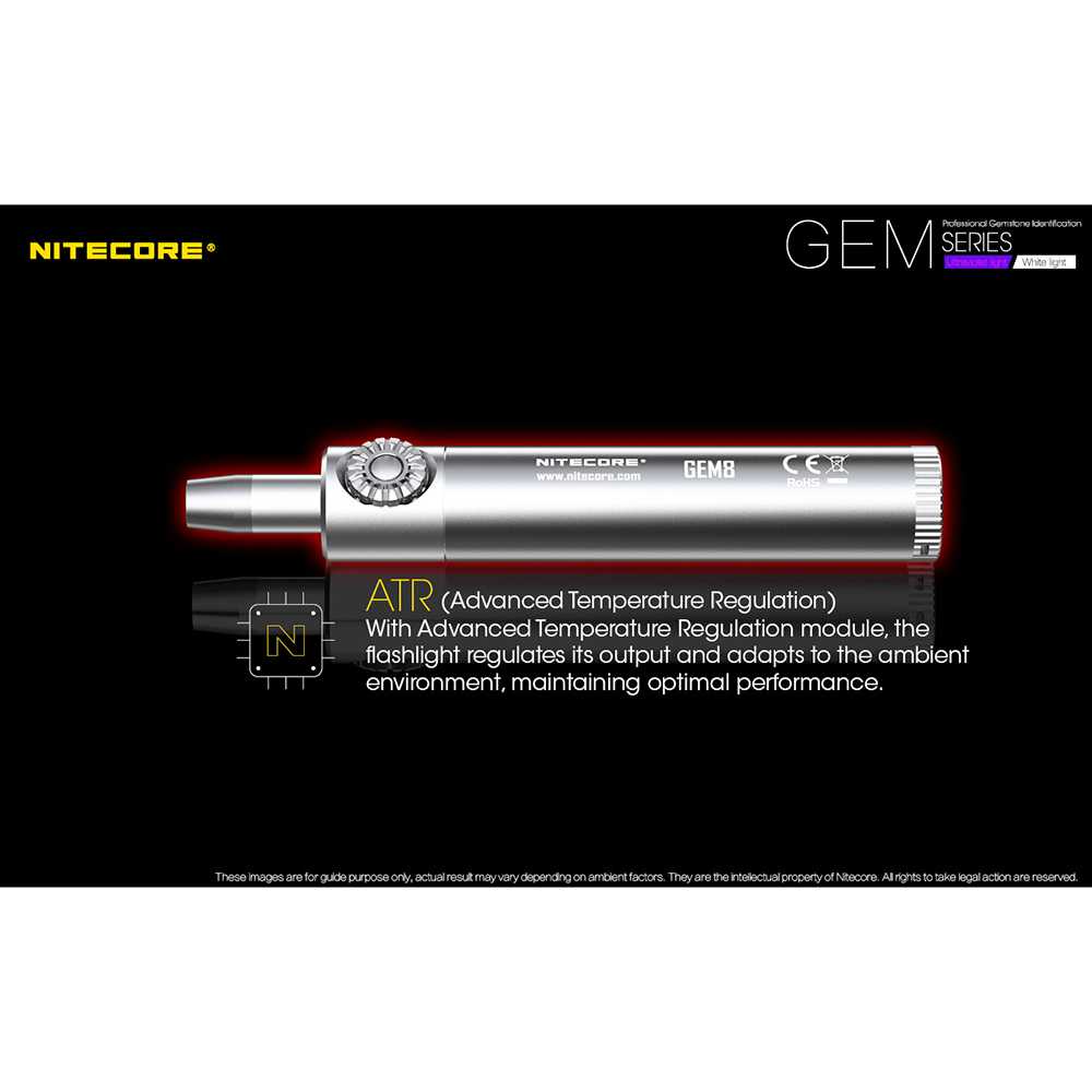 IDN TOOLS - Nitecore GEM8 Senter Indentifikasi Batu Mulia XP-L HI V3 500 Lumens