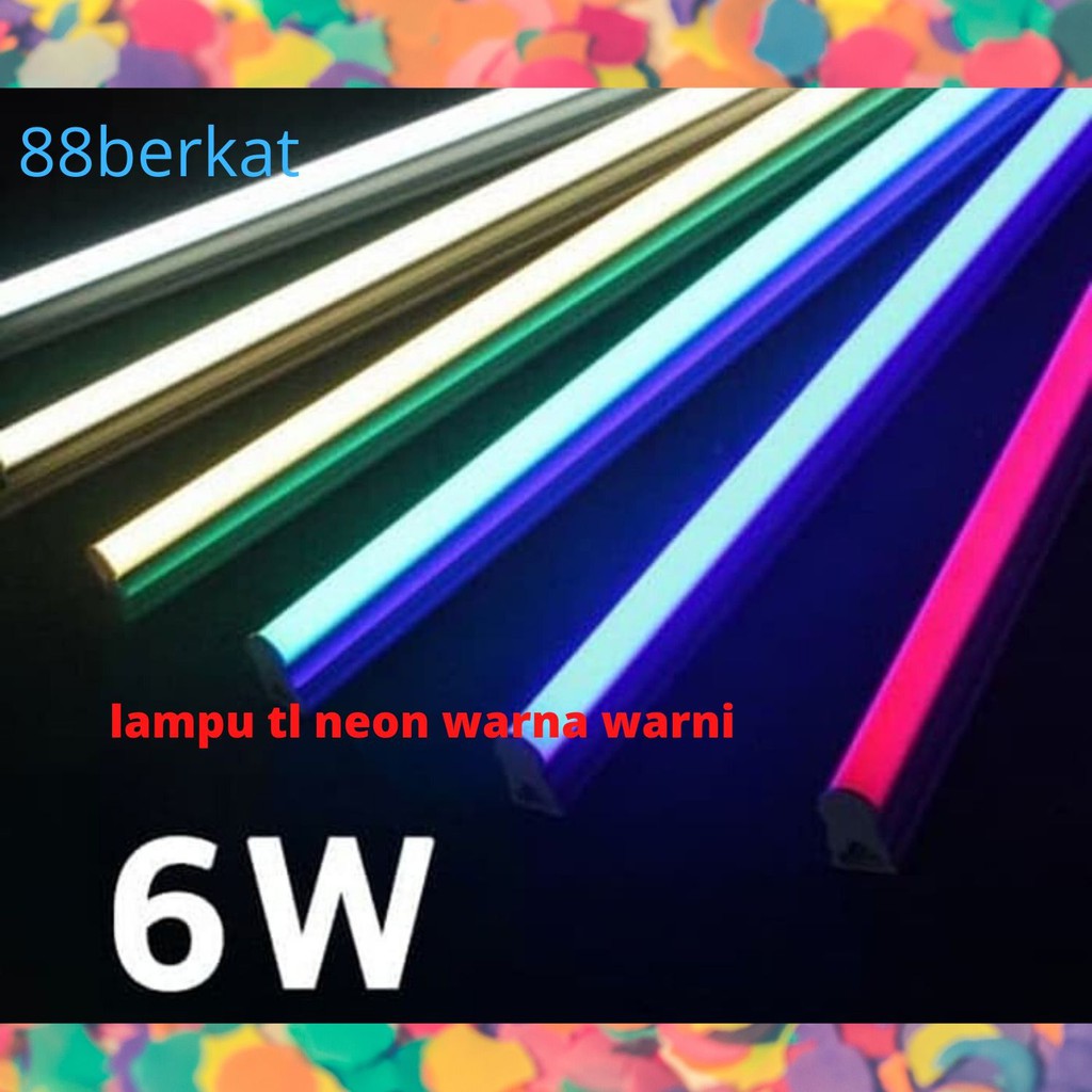  Lampu  TL Neon  T5 LED 6W 30cm Tube Warna  Warni  Shopee 