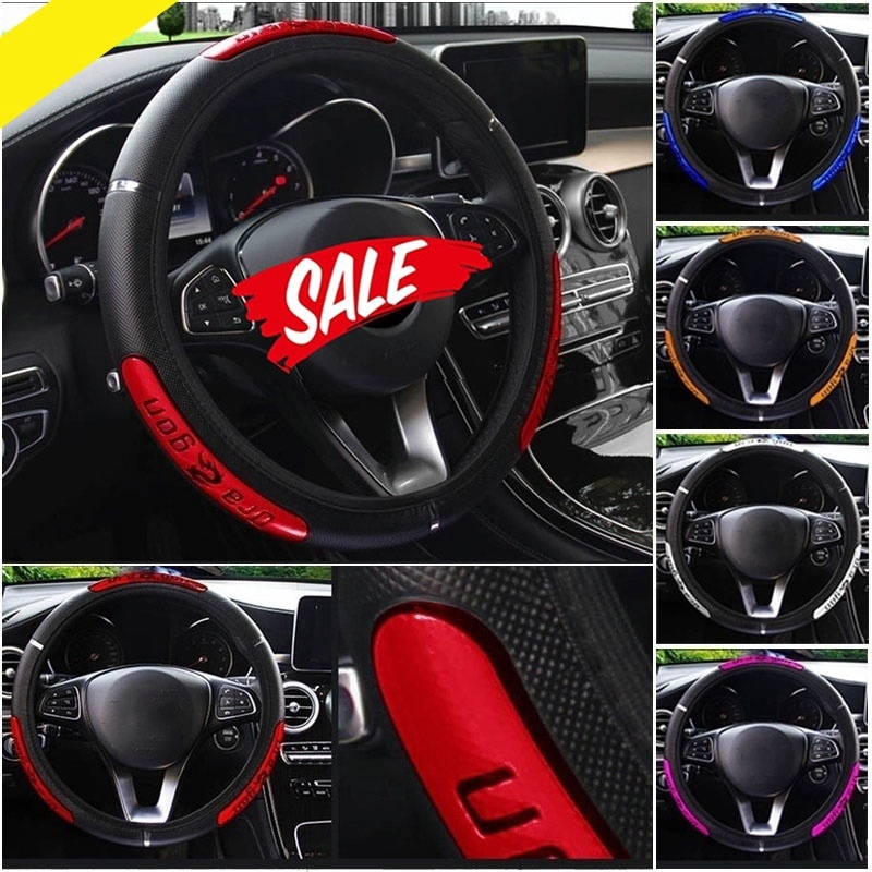 Hot Sarung Setir Mobil100% Baru Reflektif Kulit Imitasi Elastis Desain Naga China Pelindung Setir Otomatis universal