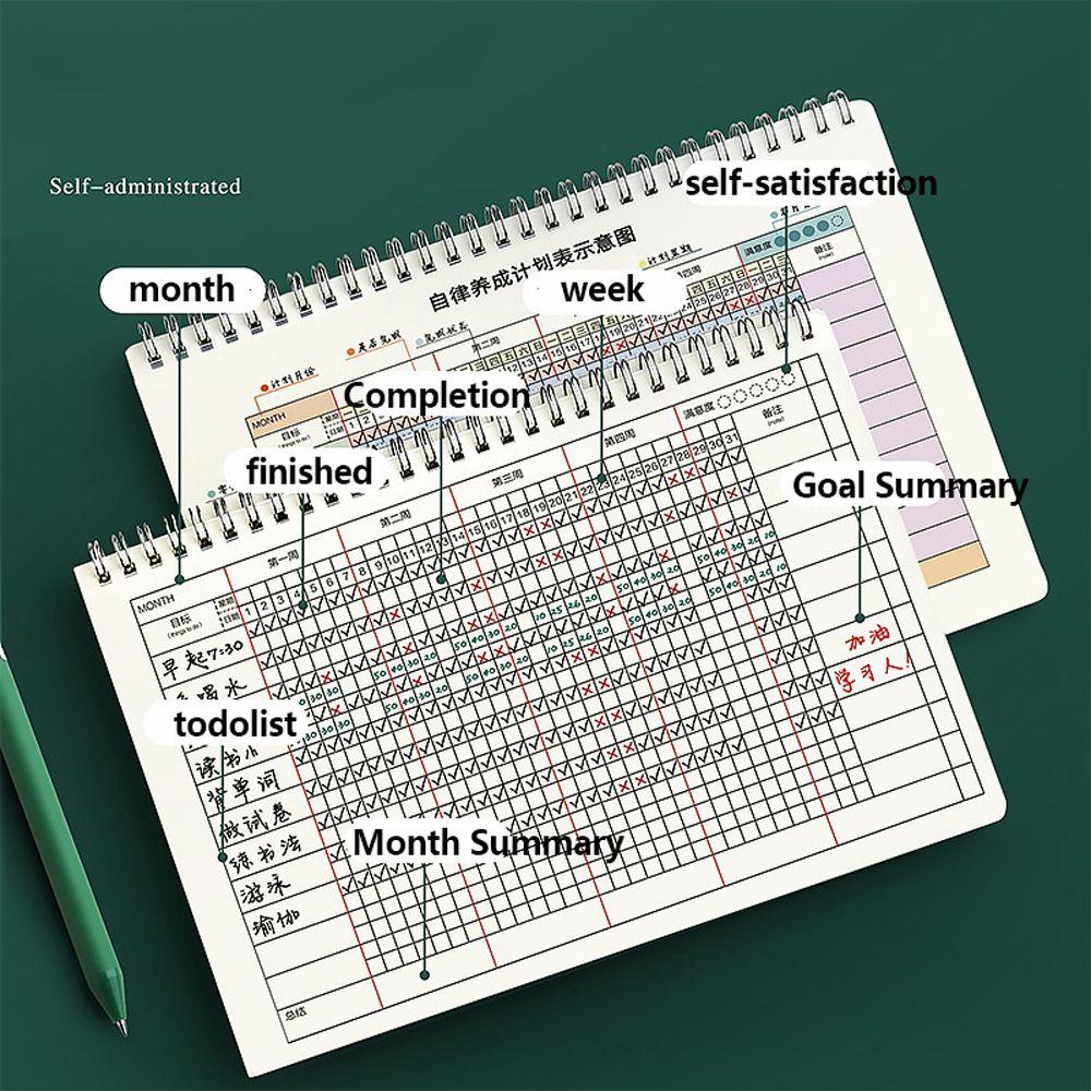 Mxbeauty Weekly Monthly Planner School Diary Notepad Jadwal Kalender Perlengkapan Alat Tulis Kantor Notebook Spiral