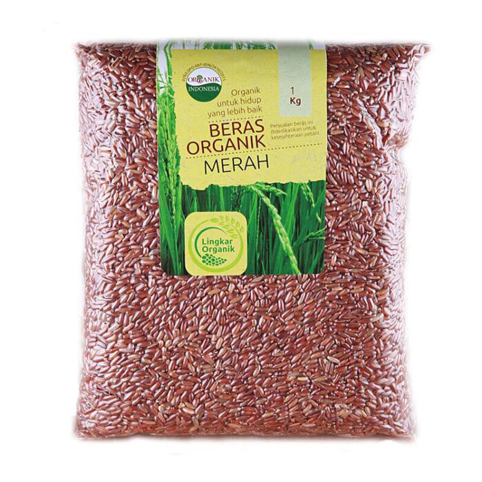 Beras merah Organik 1 kg vakum lingkar organik