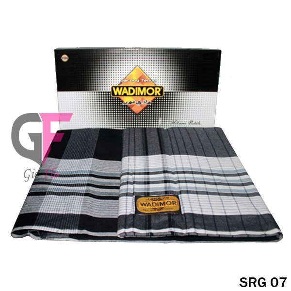 GIOFLO Sarung Pria Muslim Modern White Black / SRG 07