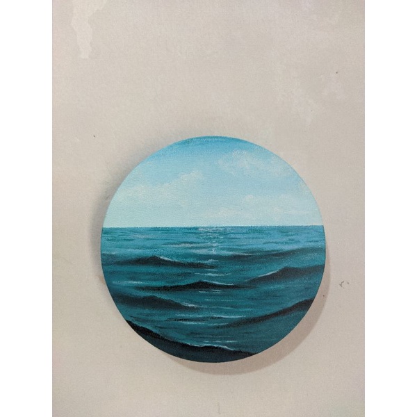 Lukisan Akrilik painting on canvas lukisan kanvas lukisan dinding handmade minimalis - sea waves luk