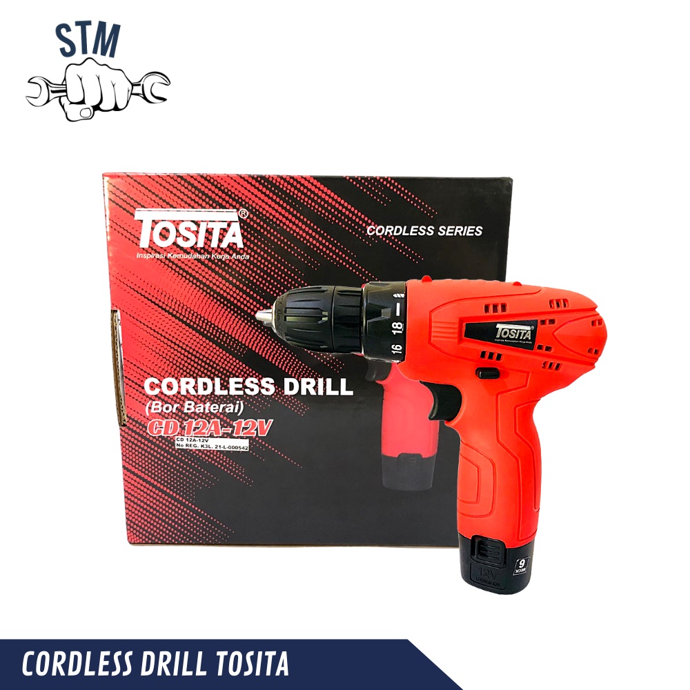 Bor cordless / cordless drill tosita 10 in bor baterai / Mesin bor cordless