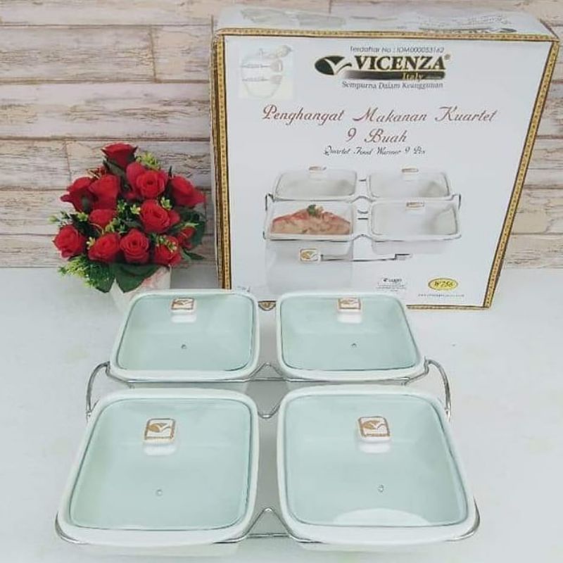 VICENZA QUARTET FOOD WARMER prasmanan W756 PUTIH