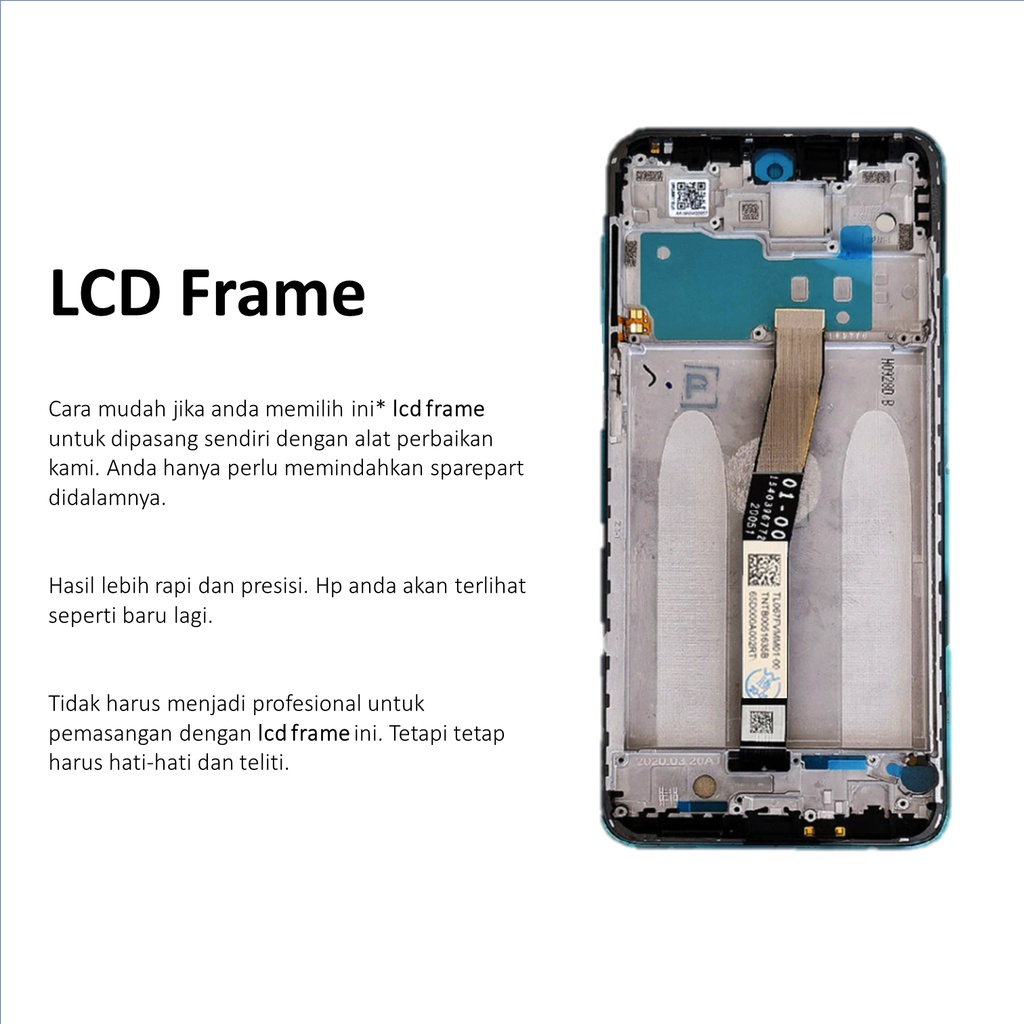 [ CHECK.ID ] LCD + FRAME XIAOMI REDMI NOTE 9 PRO ORIGINAL SERVICE PRODUCT