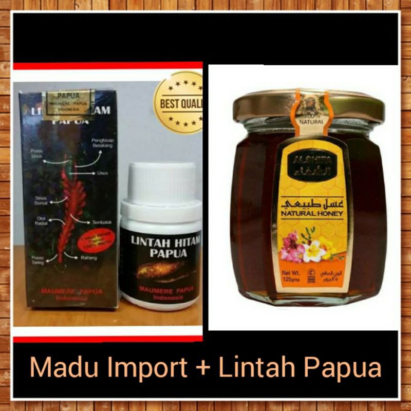 paket pria dewasa minyak therapy lintah hitam papua 60 ml dan madu import al shifa 125 g