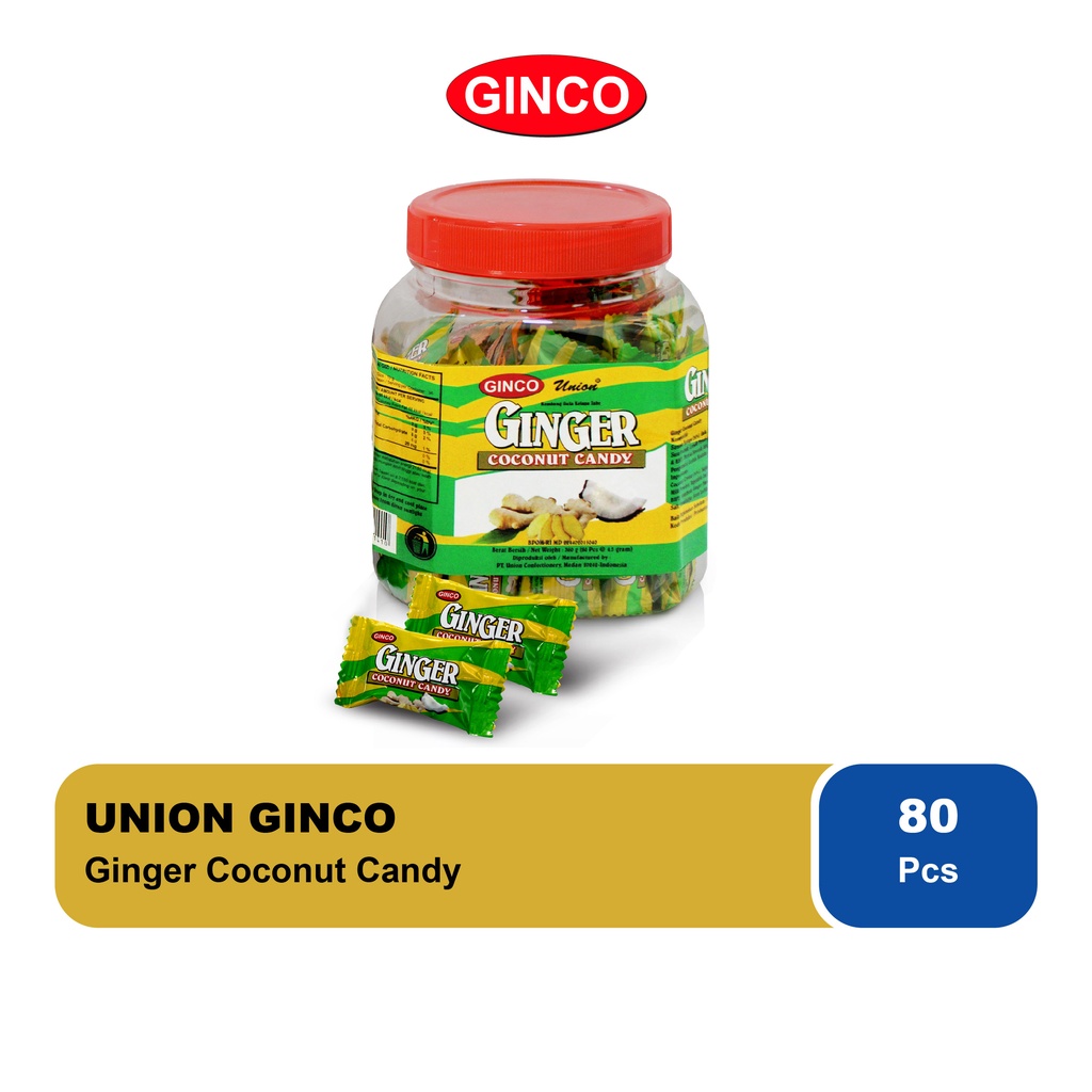 

Permen Kelapa Jahe Union Ginco 360 gram Ples - Ginger Coconut Candy Jar