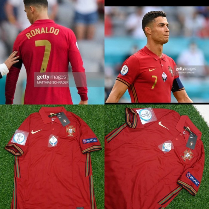 Baju Futsal Jersey BOLA PORTUGAL HOME EURO 2021 FULL PATCH NAMESET GRADE ORI S Jersey Bola Premium T