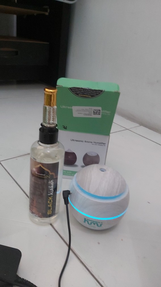 Paket Black Kiswah/pengharum Ruangan/ultrasonic Aroma Humidifier/hitam/putih/cokelat Wood Flower