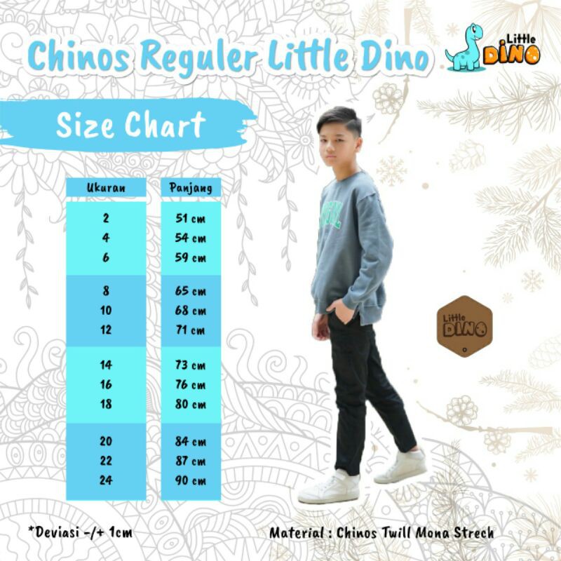 Chino Reguler Harajuku Keren By Little Dino