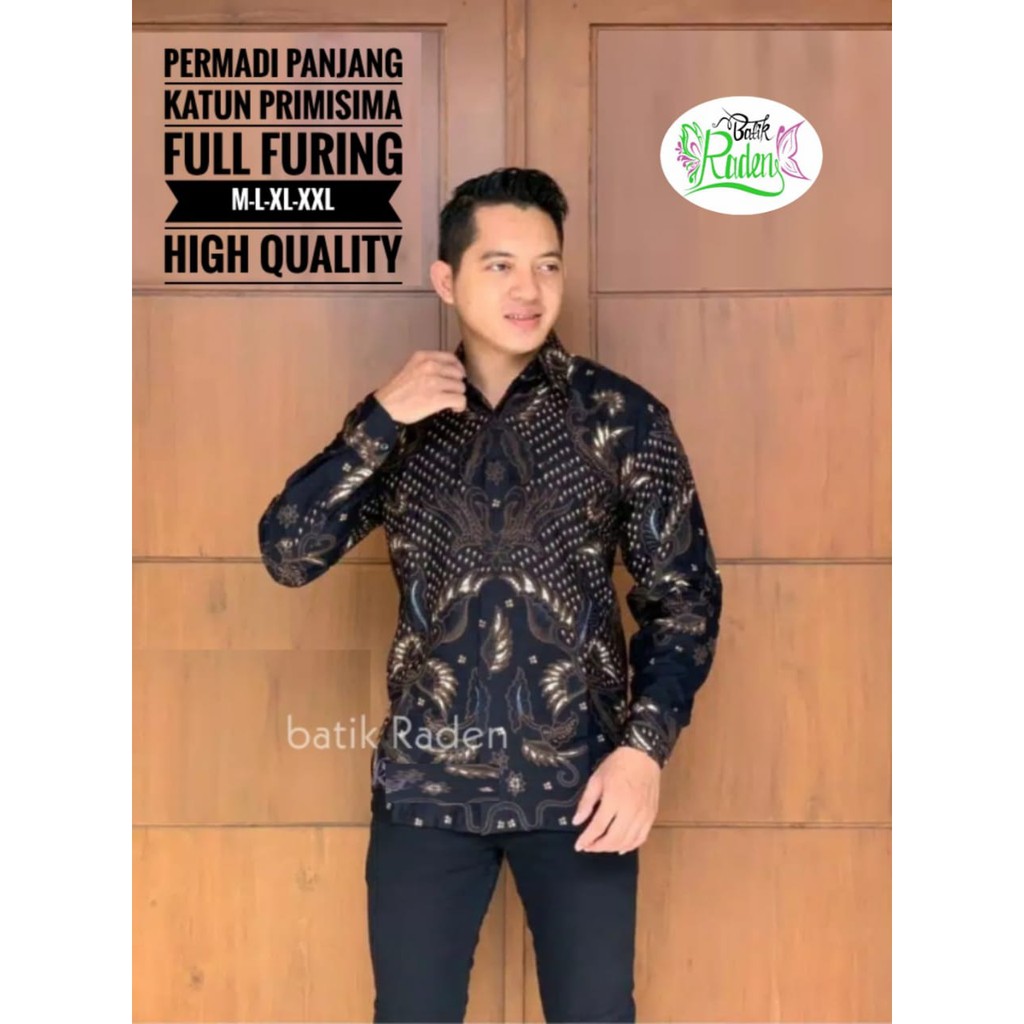 PERMADI RADEN BATIKSOLOAMANAH KEMEJA BAJU BATIK PRIA SOLO LENGAN PANJANG FULL FURING KATUN HALUS PREMIUM WIRAYUDA SOGAN DAMARLANGIT PEKSI KHAYANGAN CENDRAWASIH AJISAKA PEKSI DWIPO MERAK PUSPITA SUKET SEGORO  TANAKA PINAYUNG BIRU GONDROWARU MANUK BIRU KLA