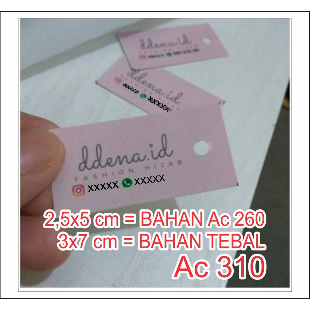 

[Min 100 pcs] Hangtag Label Baju | Hang Tag Jilbab dll Promosi Anda