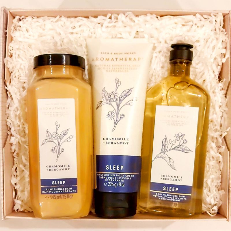 BBW AROMATHERAPHY SLEEP CHAMOMILE + BERGAMOT GIFT SET PAKET BATH &amp; BODY WORKS