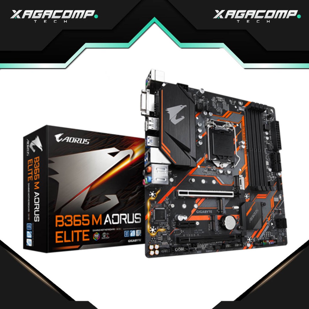 Motherboard Intel Gigabyte B365M AORUS ELITE - LGA 1151 - DDR4 4 DIMMs - Dual M.2 PCIe Gen 3 X4