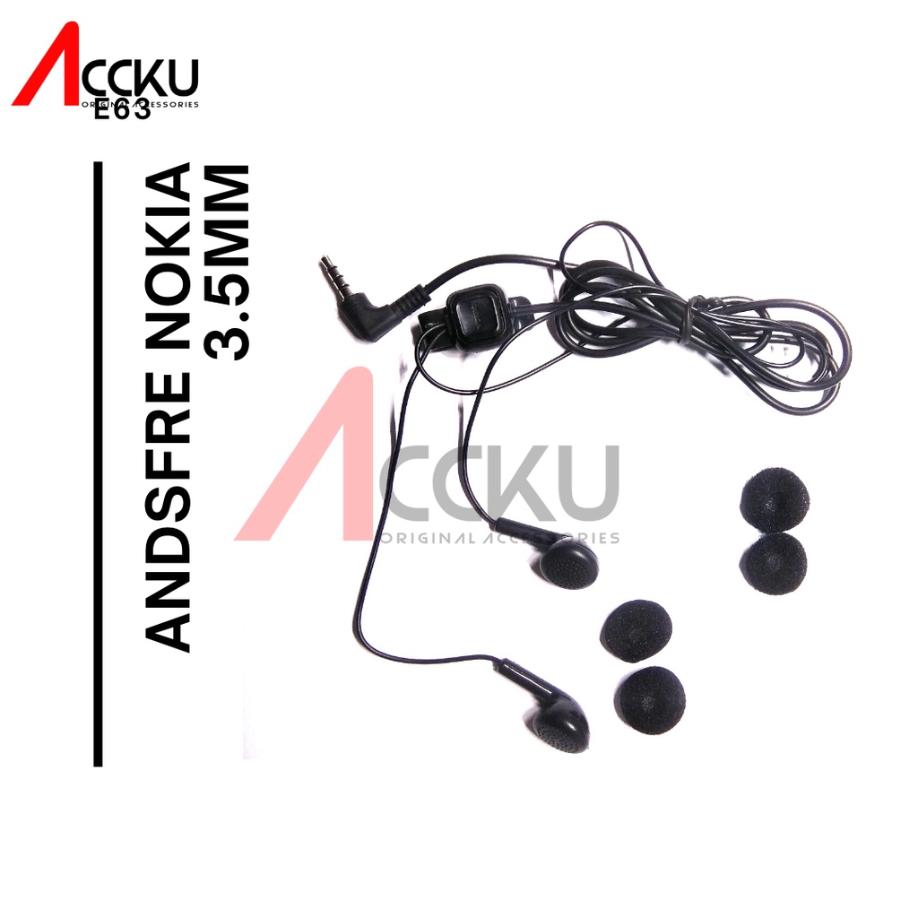 [ E63 ] Headset Nokia X2 Lubang Standar Jack 3.5mm Headset  Handsfree Nokia Asha 205 Nokia e71 e72  Headset Handsfree Earphone NokiaLumia 610 Nokia Earphone Nokia 5250