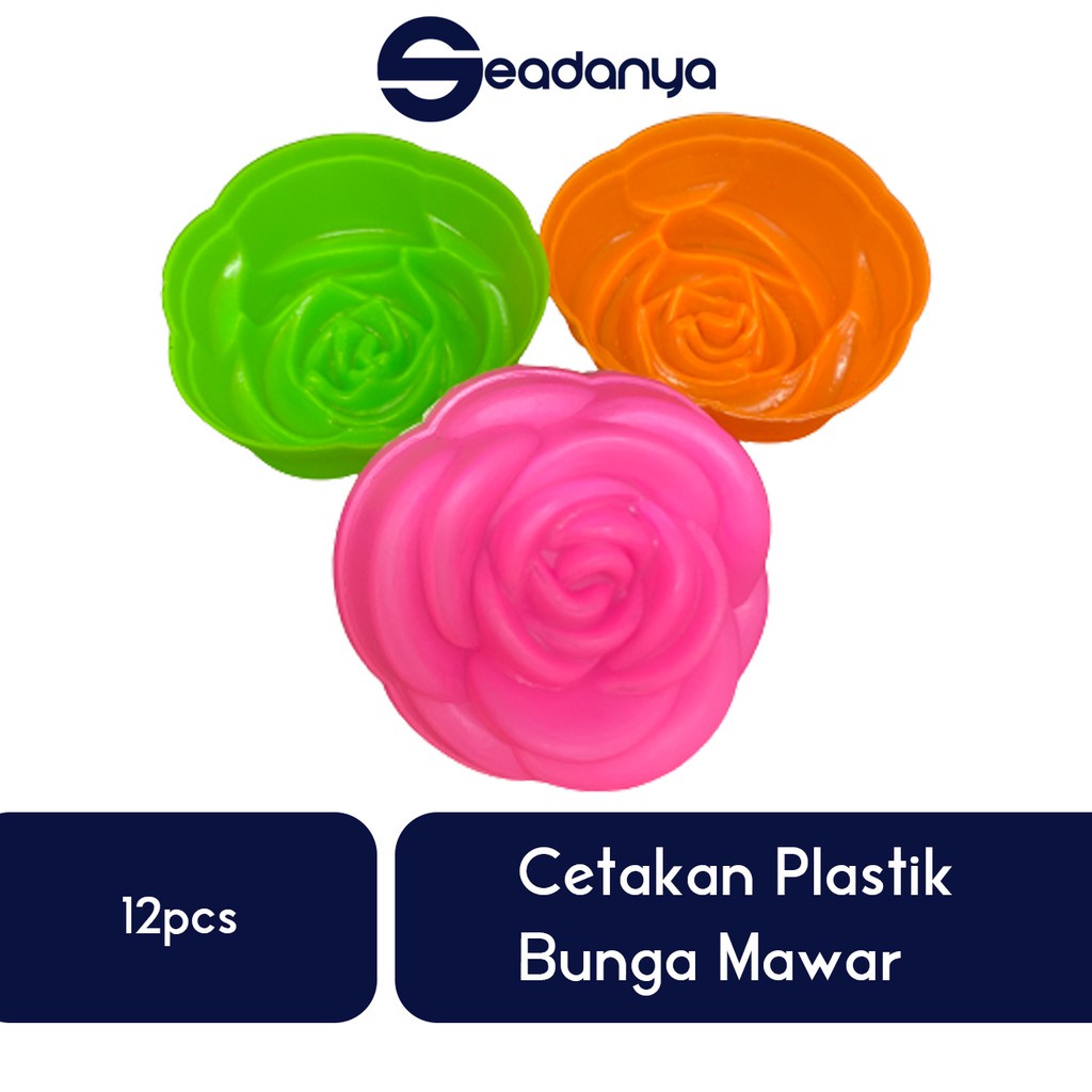 

Cetakan Plastik Bunga Mawar12pcs(3073)-Alat Cetak Coklat/Puding/Jelly/Agar Agar/Cokelat/Kue/Cake/Dessert