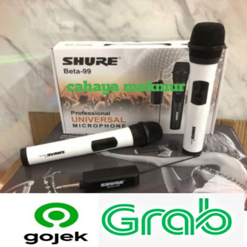 Mic Wireless SHURE BETA 99 BETA99 putih-hitam