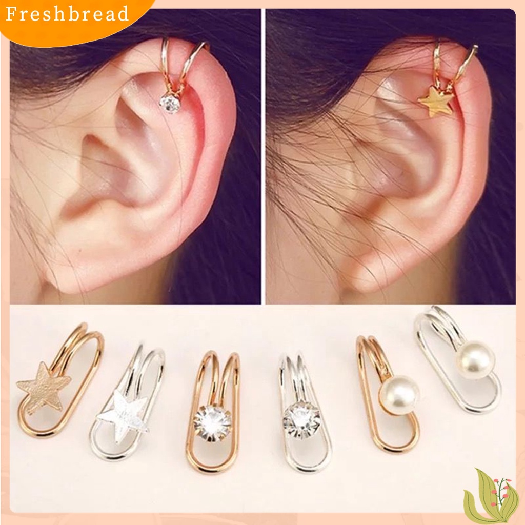 Fresh| 2pcs Anting Bentuk U Desain Bintang Untuk Wanita