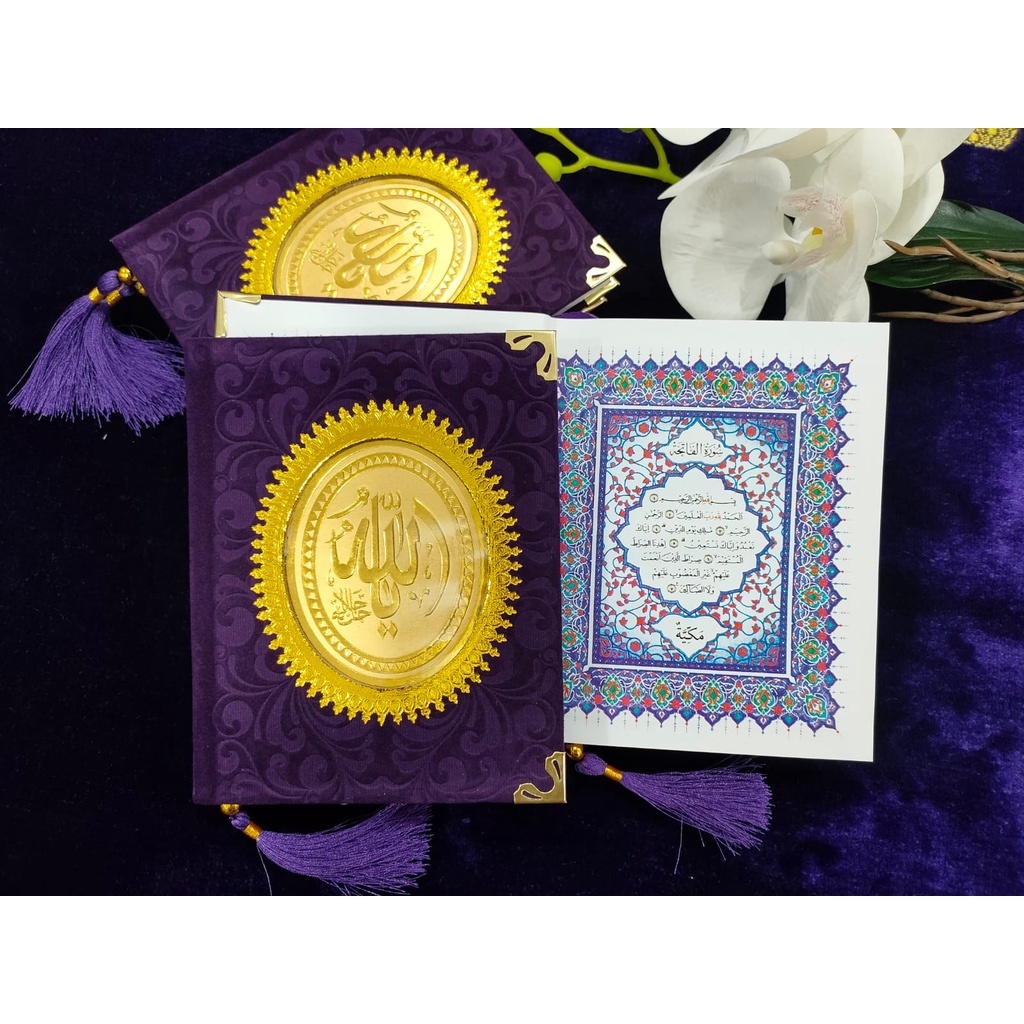Cetak Buku Yasin isi 224 Halaman Cover Bludru Matahari Runcing buku yasin hardcover, yasin hardcover