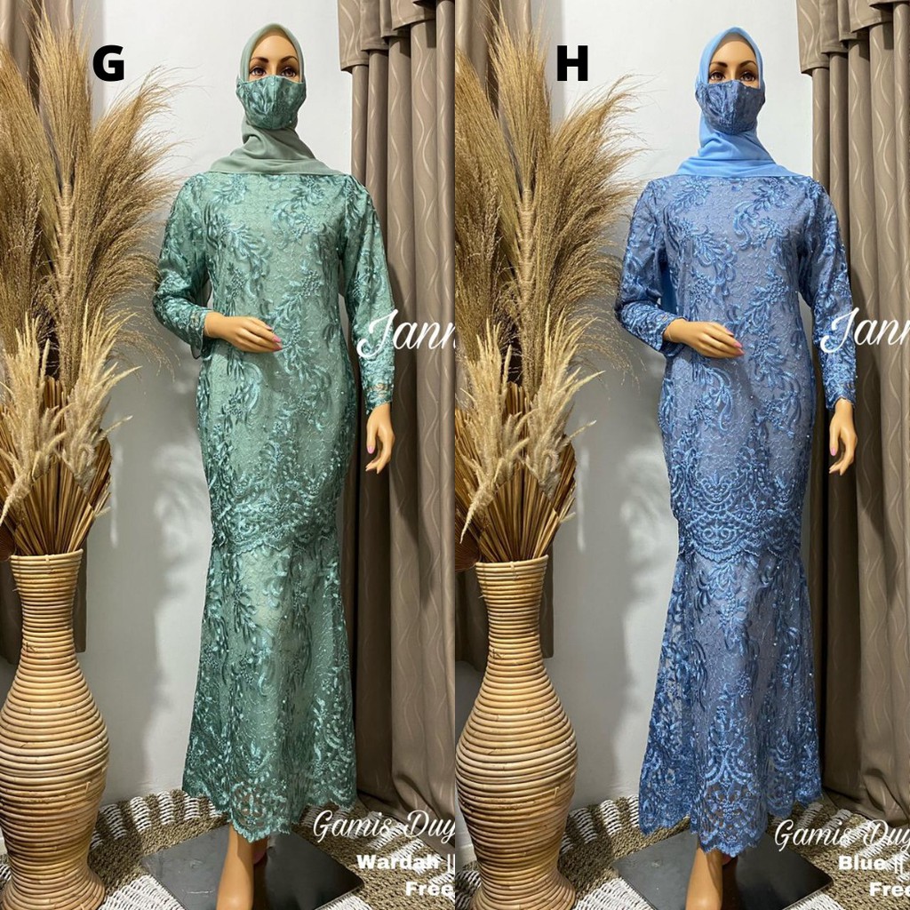 Set Gamis Tulle Duyung 3 Aneka Warna Cantik