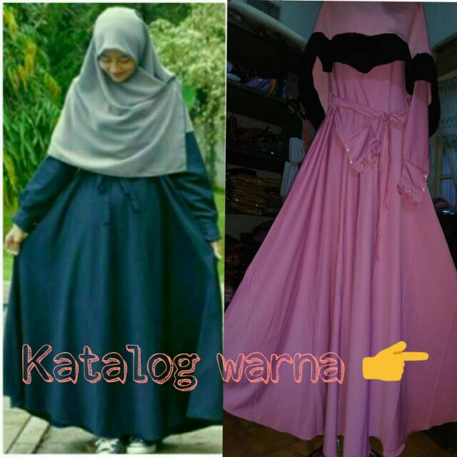 Gamis baloteli Size xL , M , S rempel tangan  polos baloteli busui syari  busana muslim faro