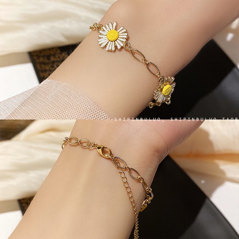 Gelang Kalung Cincin Desain Bunga Daisy Untuk Wanita