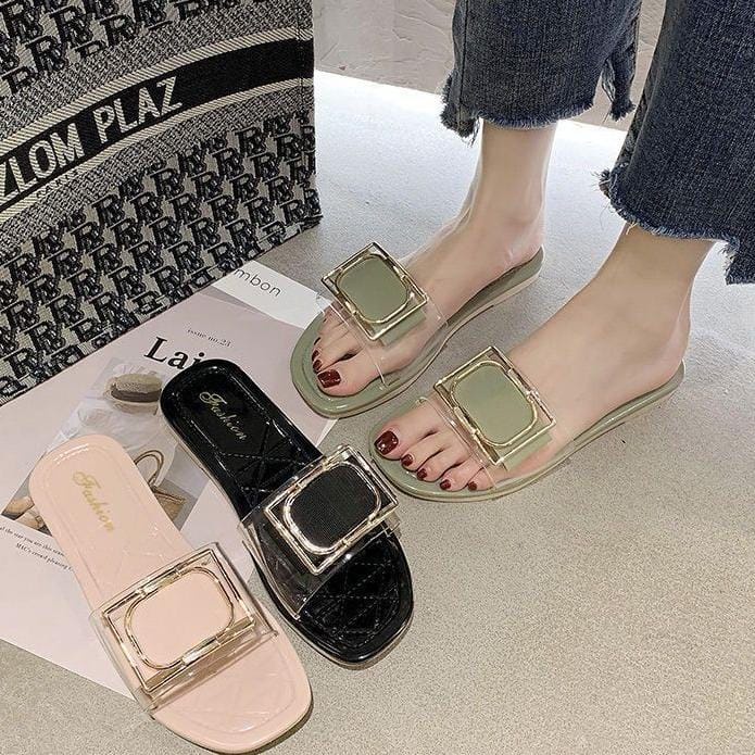 Sandal Flat Wanita Simple Kekinian Sendal Flip Flop MALL SHOPPING