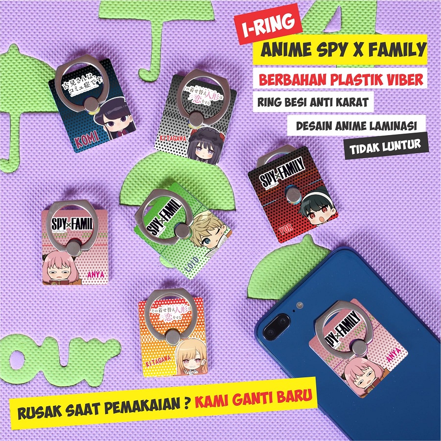 Aksesoris HP Anime - iRing HP Anime Spy x Family - My Dress up Darling - Komi cant communicate - Gan
