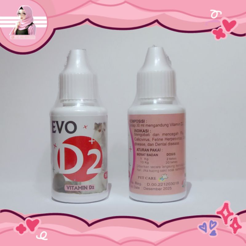 Jual EVO D2 DROP Vitamin Anti Flu Calici Panleu Diare Untuk Kucing