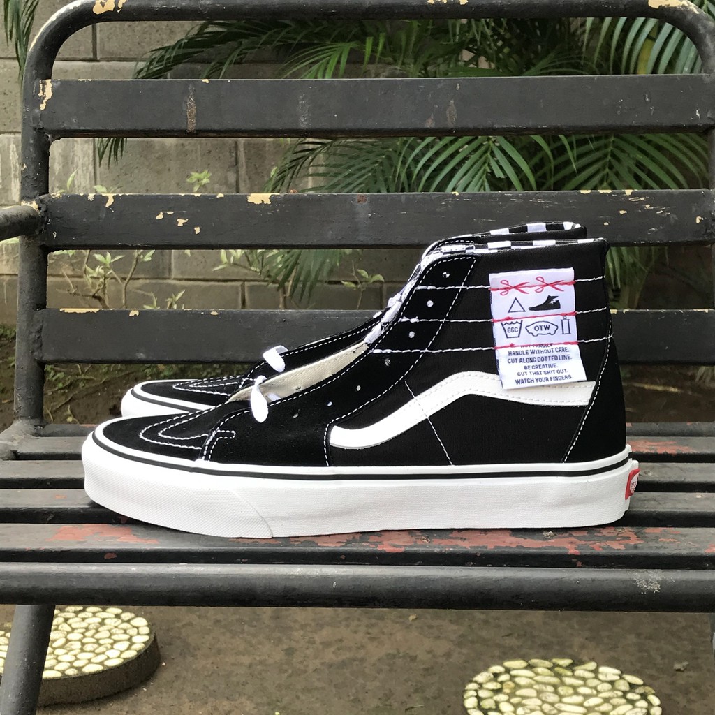 Sepatu Vans Sk8-Hi Tapered DIY Black White 100% Original Resmi PT Navya