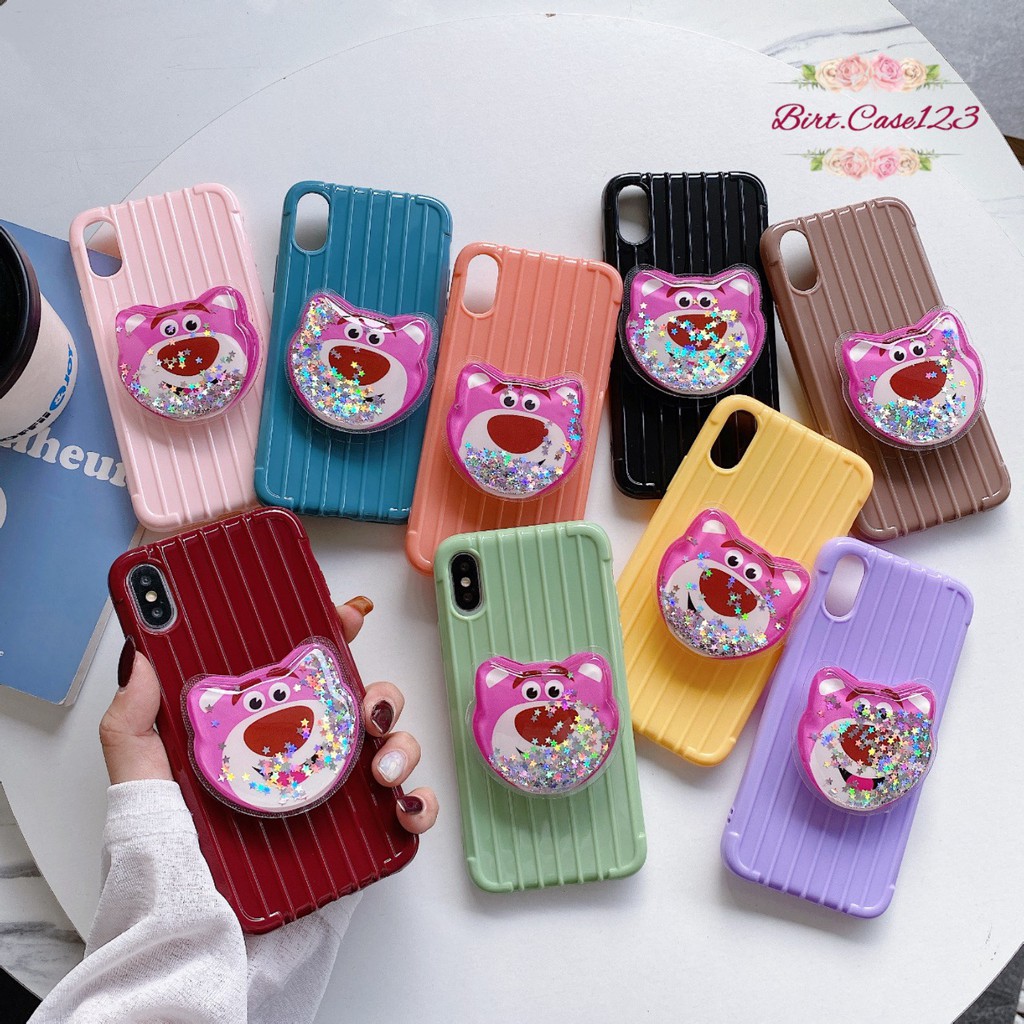 casing popsocket glitter luggage koper oppo a3s a5s a7 a37 a31 a1k a92 a91 A74 A94 a5 a92020 alltype BC1017