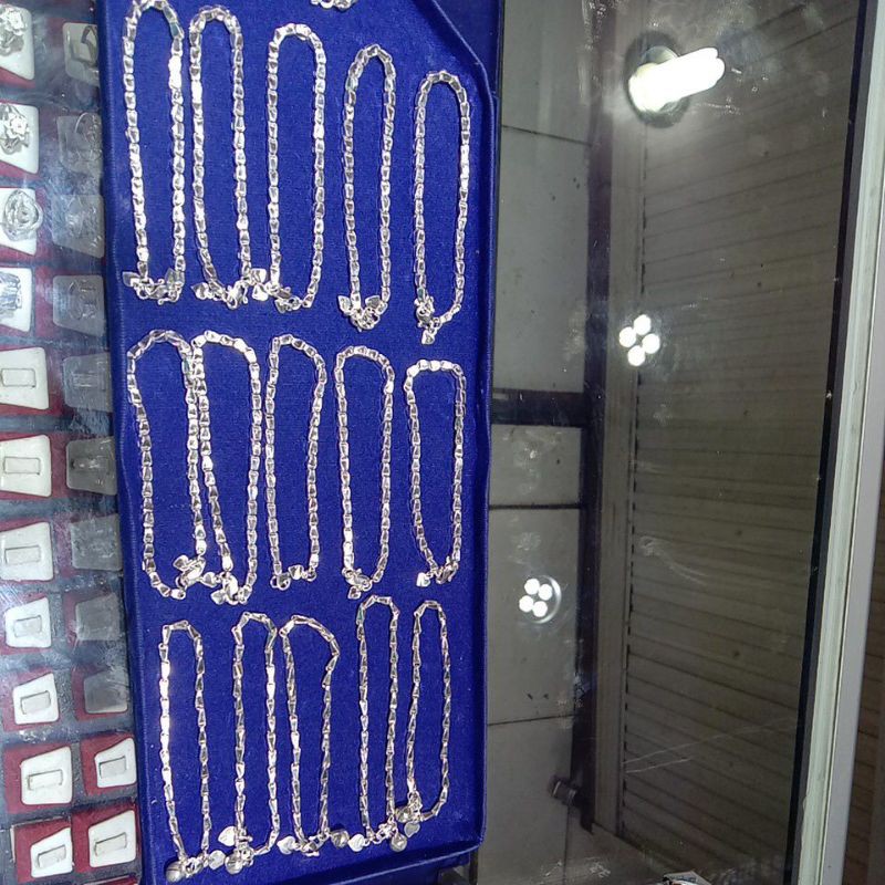 Gelang padi ringan bahan perak murni