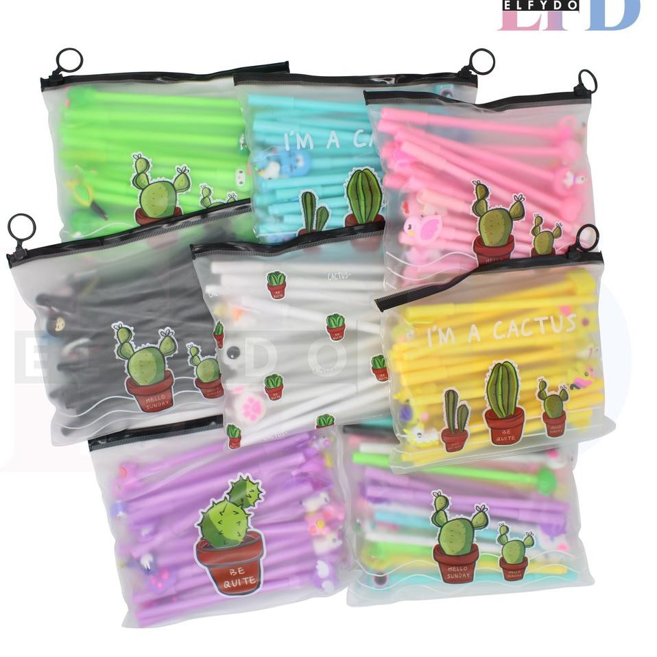 

HZ ELFYDO - Pena Set Karakter Cartoon isi 20 Pcs Plus Pouch Transparant Pulpen Set Import HZ MWL